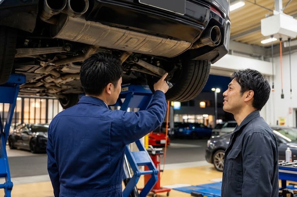 ピット前での実車説明